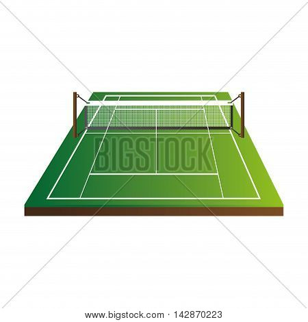 tennis field court net stripe green sport game  vector  isolated illustration