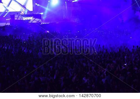 Crowd In A Stadium At A Concert