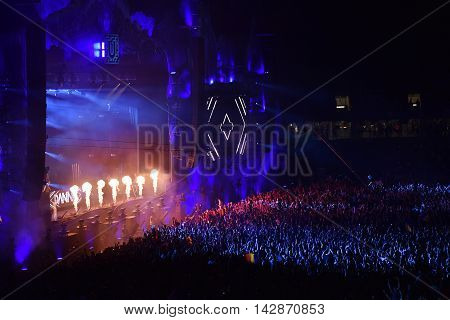 Crowd In A Stadium At A Concert