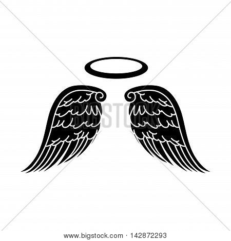 wing halo angel heaven aureole bird freedom vector  isolated illustration