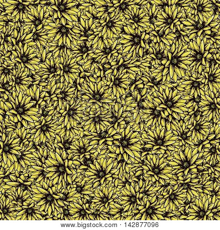Floral illustration with Water lilies. Beautiful decorative pattern.