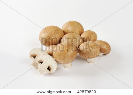 Group of fresh cremini mushrooms