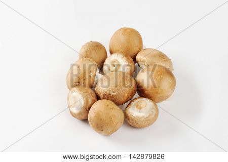 Group of fresh cremini mushrooms