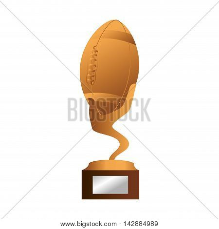 trophy american football winner championship prize award vector  isolated and flat illustration