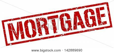 mortgage stamp. red grunge square isolated sign