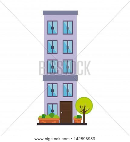 apartment tower building house residential property urban city vector  illustration isolated