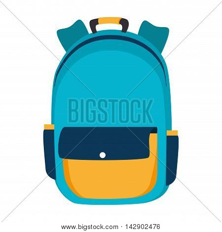 backpack school back pack student bag element object vector illustration isolated