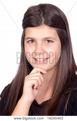 Zamyšlená dívka nedospělý