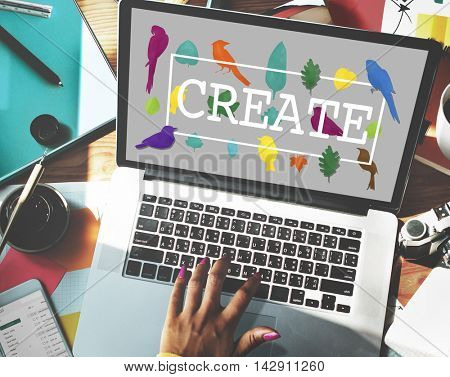 Create Creative Creativity Ideas Design Concept