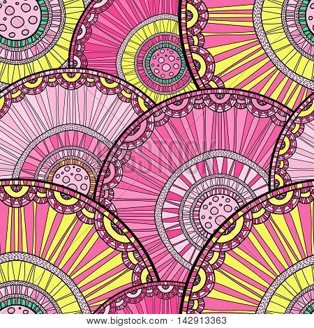 Doodleart Mandala Design. Hand Drawn Forest Background.