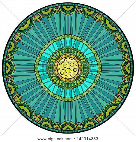 Doodleart Mandala Design. Hand Drawn Forest Background.