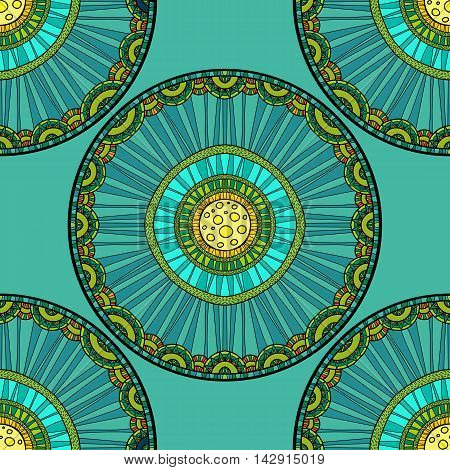 Doodleart Mandala Design. Hand Drawn Forest Background.
