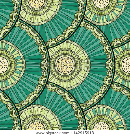 Doodleart Mandala Design. Hand Drawn Forest Background.