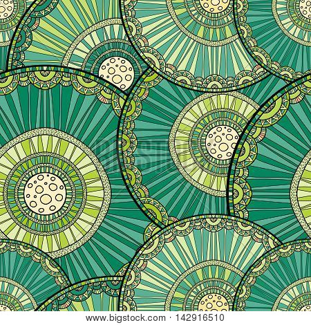 Doodleart Mandala Design. Hand Drawn Forest Background.