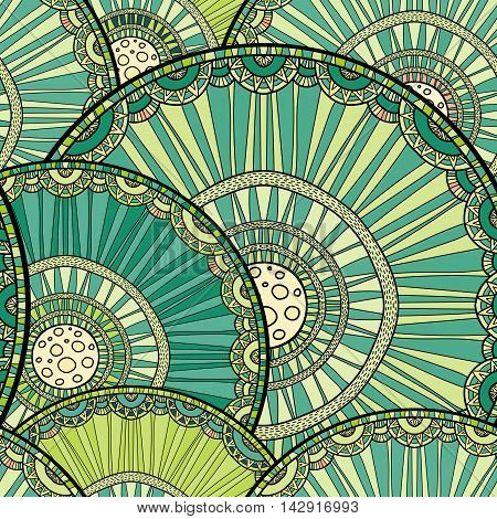Doodleart Mandala Design. Hand Drawn Forest Background.