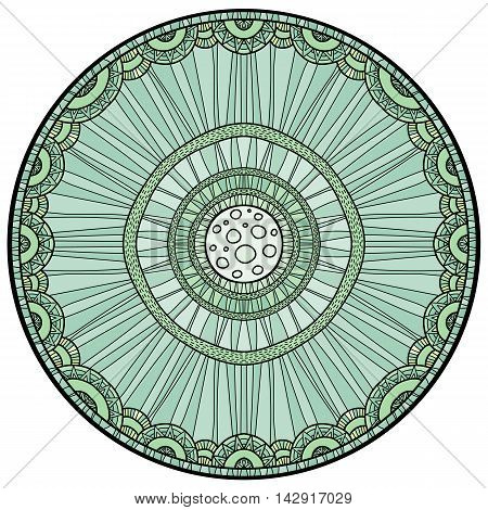 Doodleart Mandala Design. Hand Drawn Forest Background.