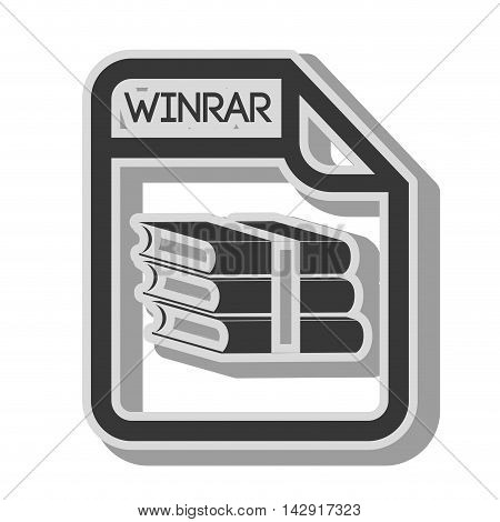 winrar format archive file page document type extension vector illustration isolated