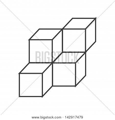 flat design 3d cubes icon vector illustration