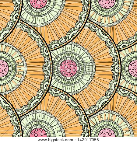 Doodleart Mandala Design. Hand Drawn Forest Background.