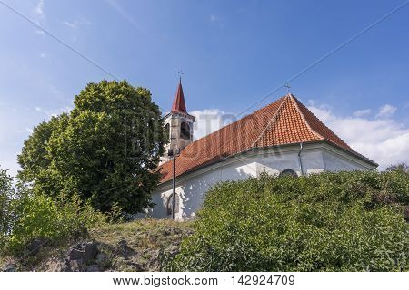 Church With Cemetery In Dubicky Village Near Usti Nad Labem City