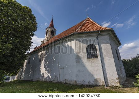 Church With Cemetery In Dubicky Village Near Usti Nad Labem City