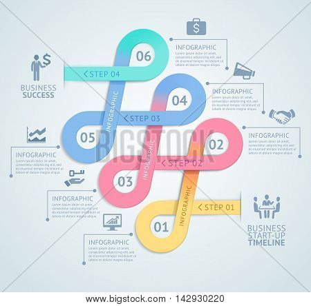 Infographics design template. Vector illustration. Can be used for workflow layout diagram number options start-up options web design
