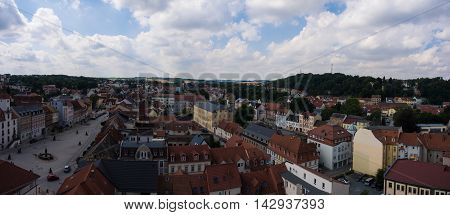 aerial view town schmoelln thuringia germany architecture