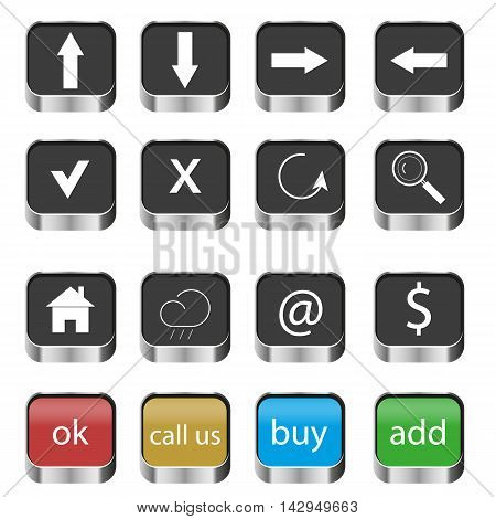 Set of web navigation buttons vector work