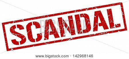 scandal stamp. red grunge square isolated sign