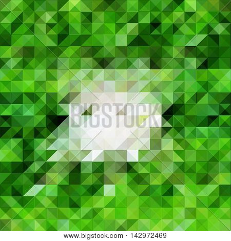 Centered pattern tile image in green and white scalable vector background. Juicy lime color abstract illustration for backdrop design template digital paper. White center textured composition