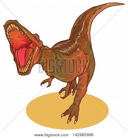 Illustration of Tyrannosaurus Rex or T-Rex dinasour from Jurassic era