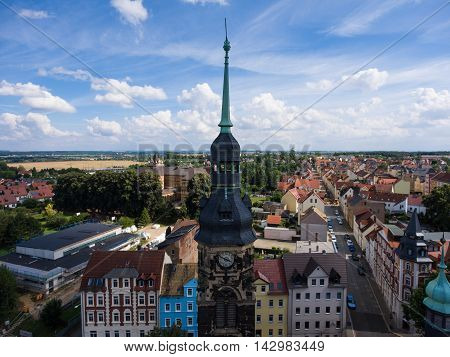 Agnes Church Altenburg Germany aerial view medieval