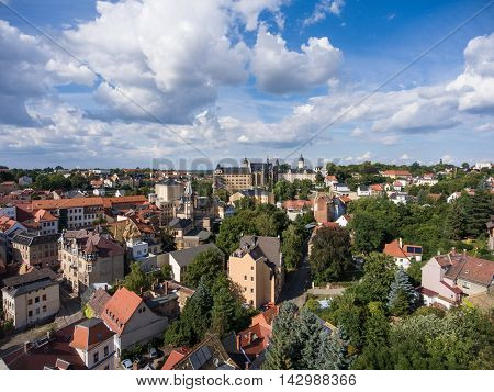 Aerial View Altenburg Thuringia Castle old medieval town summer