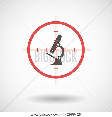 Isolated Line Art Crosshair Icon With  A Microscope Icon