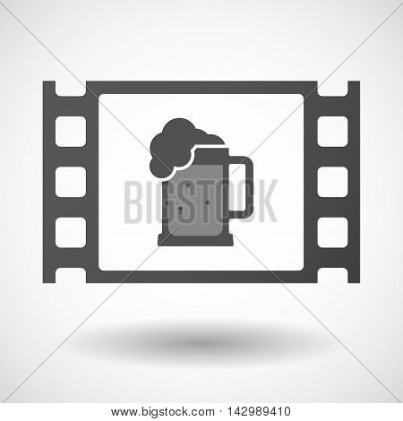 Isolated Celluloid Film Frame Icon With  A Beer Jar Icon