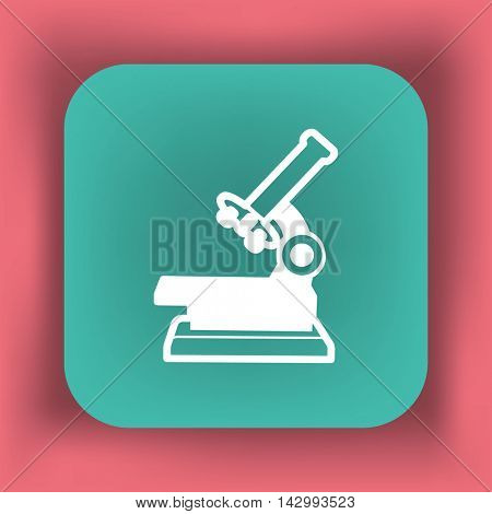Professional laboratory optical microscope. Vector illustration