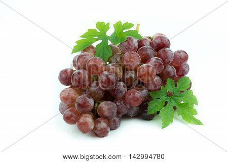 fresh red grape isolated on white background