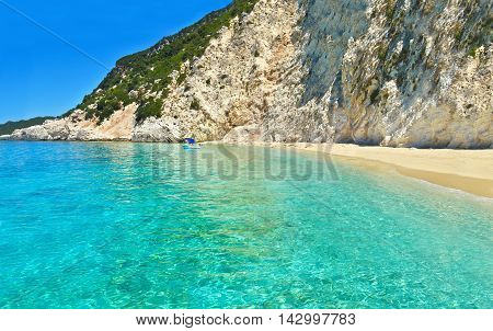 landscape of Ithaca beach Ionian islands Greece