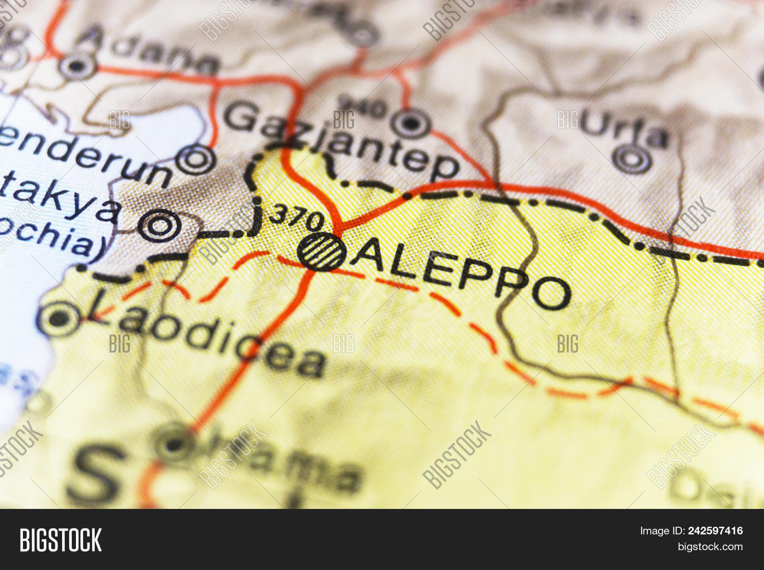 Aleppo Map. Close Shot Image & Photo (Free Trial) | Bigstock