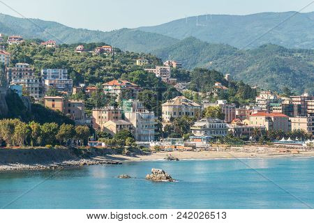 Savona, Italy - May 15, 2017: View Of The Ligurian Coast - Landscape In The Surroundings Of Savona, 