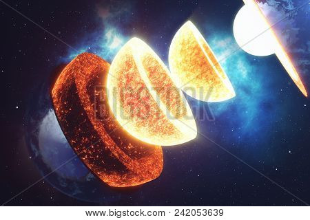 Structure Core Earth. Structure Layers Of The Earth. The Structure Of The Earth's Crust. Earth Cross