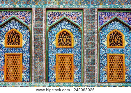 Windows With Traditional Arabic Ornament In Mosque