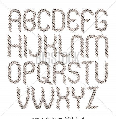 Set Of Vector Rounded Capital Alphabet Letters Isolated Created Using Guilloche Ornate, Decorate Wav