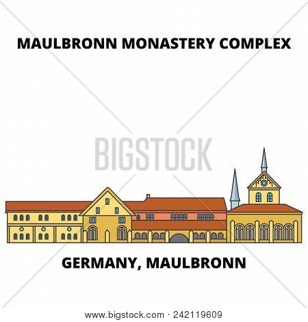Germany, Maulbronn, Maulbronn Monastery Complex Line Icon, Vector Illustration. Germany, Maulbronn, 