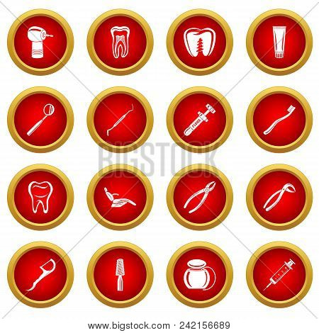Dentist Stomatologist Icons Set. Simple Illustration Of 16 Dentist Stomatologist Vector Icons For We
