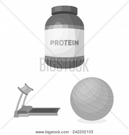 Gym And Training Monochrome Icons In Set Collection For Design. Gym And Equipment Vector Symbol Stoc