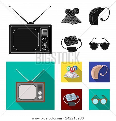 Lottery, Hearing Aid, Tonometer, Glasses.old Age Set Collection Icons In Black, Flat Style Vector Sy