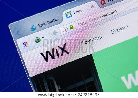 Ryazan, Russia - May 20, 2018: Homepage Of Wix Website On The Display Of Pc, Url - Wix.com