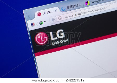 Ryazan, Russia - May 20, 2018: Homepage Of Lg Website On The Display Of Pc, Url - Lg.com