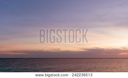 Majestic Sunset Over Calm Water. Ocean, Sea.